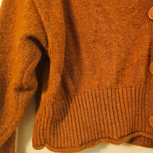 Dark Orange Cropped Cardigan - Picture 2 of 5